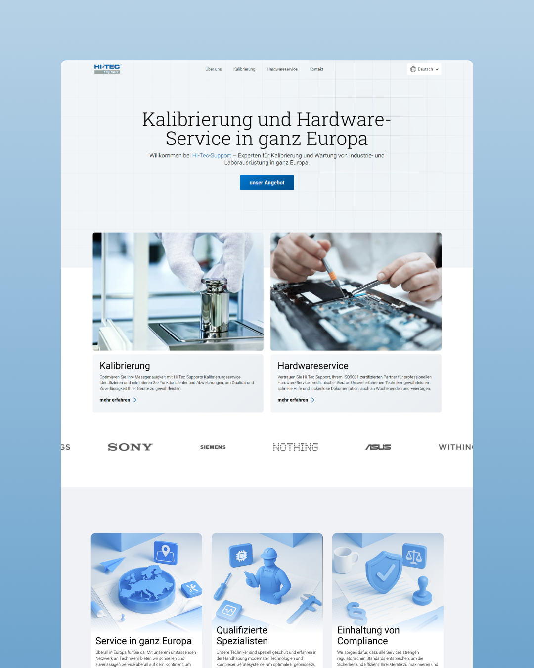 Vorschaubild für ein Webdesign Projekt für eine Techfirma