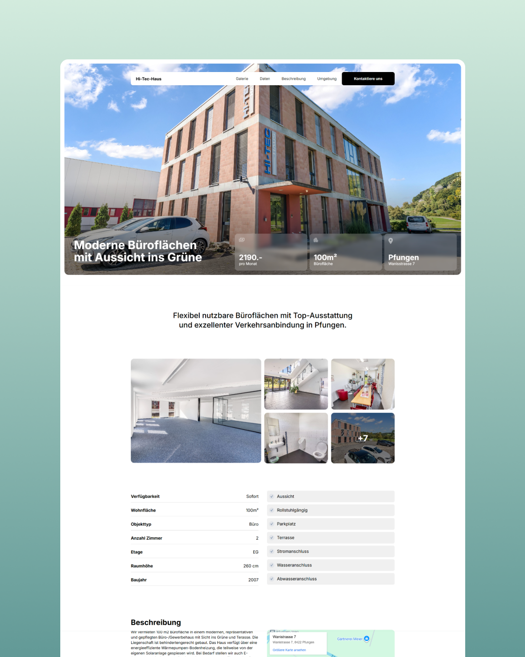 Vorschaubild für ein Webdesign Projekt für eine Immobilie in Zürich