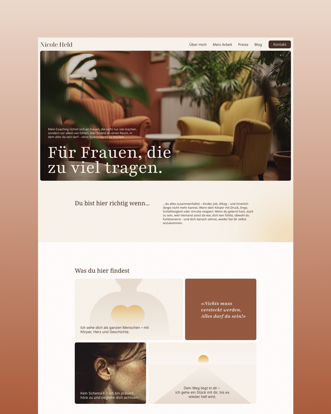 Vorschaubild für ein Webdesign Projekt für eine Coach